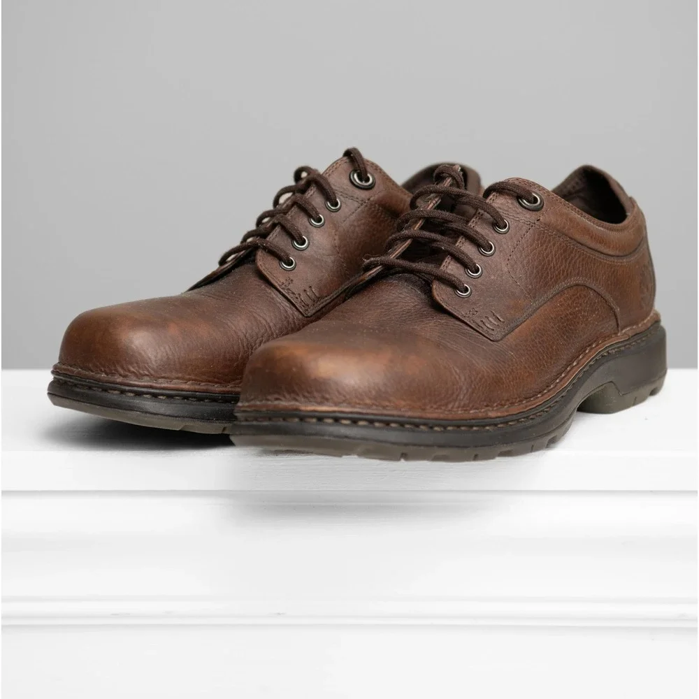 Timberland Shoes Mens 10.5 Brown Leather Oxford Lace Up Lug Sole GorpCore Shoes